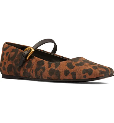 Clarks best sale leopard flats