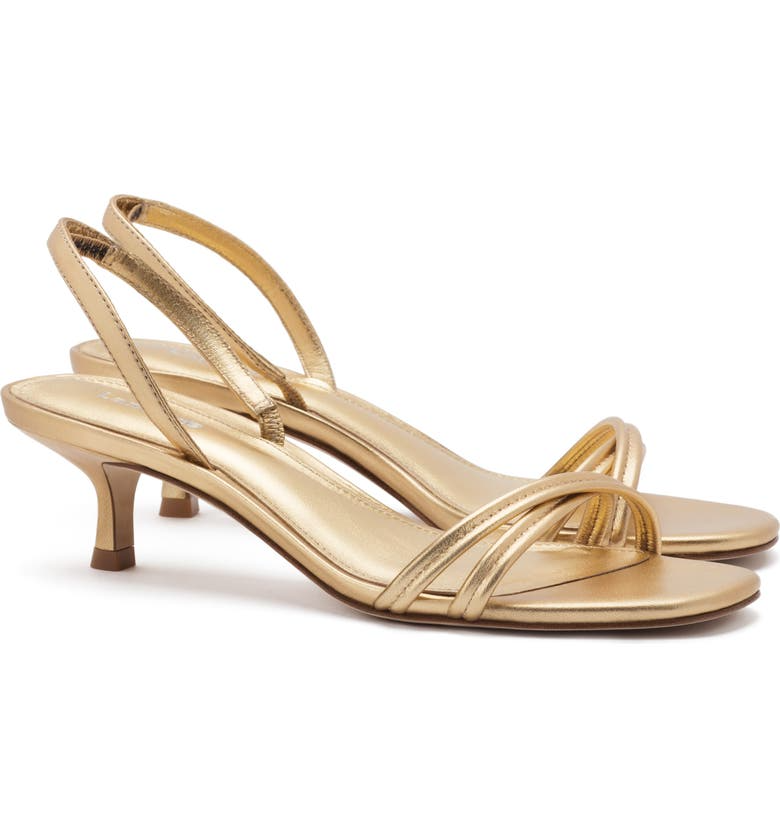 Women's Gold Gladiator High Heel - Strappy / Narrow Heel - Power Day Sale