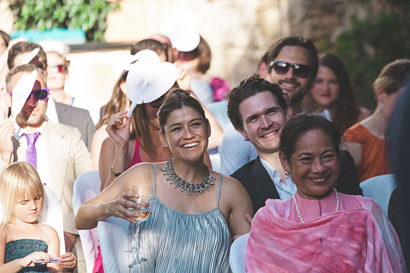 pictures of wedding guests at a summer wedding