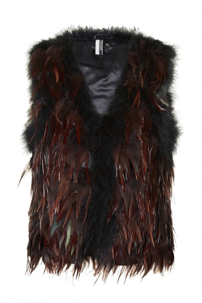 topshop feather vest