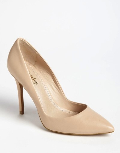 nude leather pumps