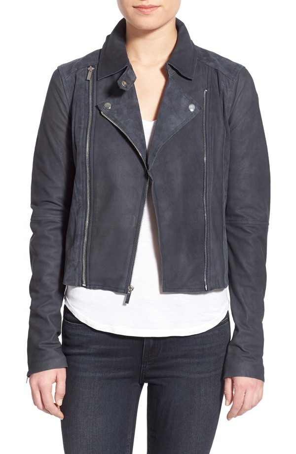 navy leather jacket