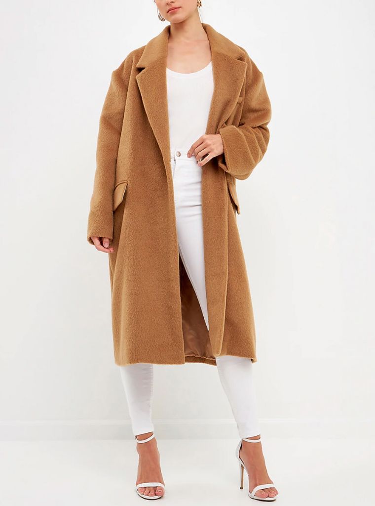 oversized camel coat