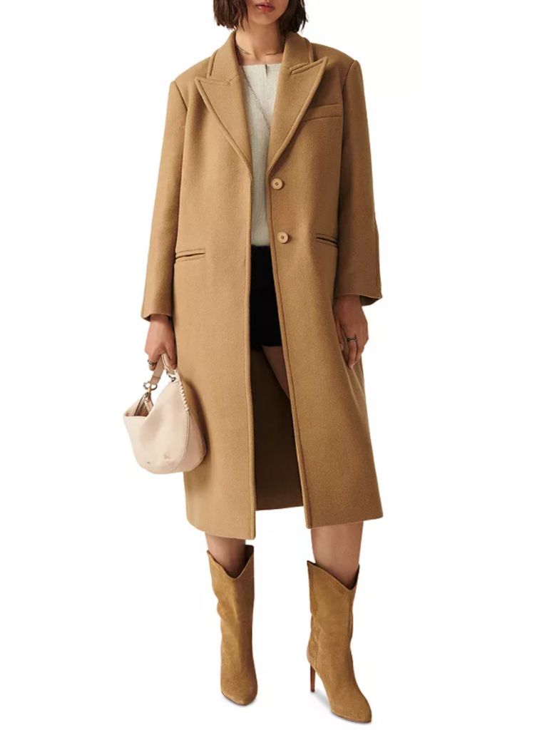 Knee length sales camel coat