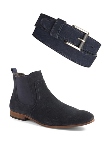 Mens blue shop suede shoes outfit