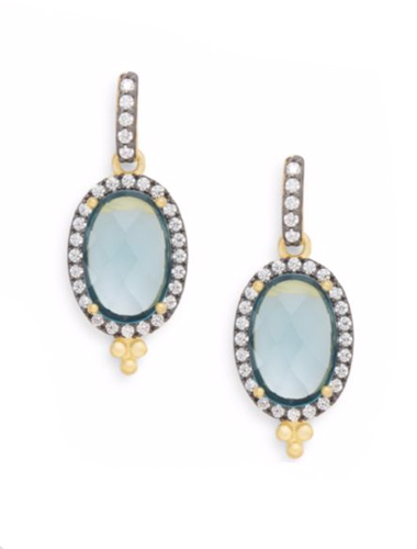 freida rothman mixed metal oval drop earrings