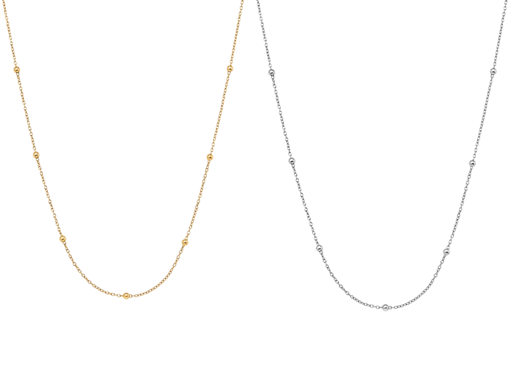 how to layer gold and silver necklaces
