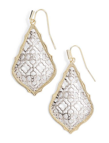 kendra scott mixed metal drop earrings