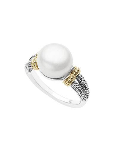 lagos mixed metal pearl ring