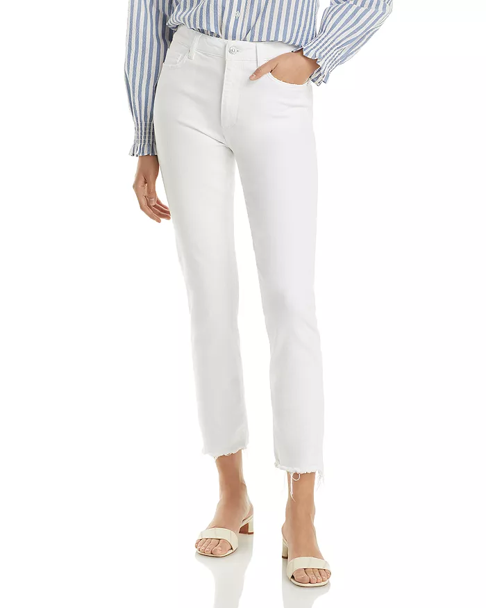 Raw hem hot sale white jeans