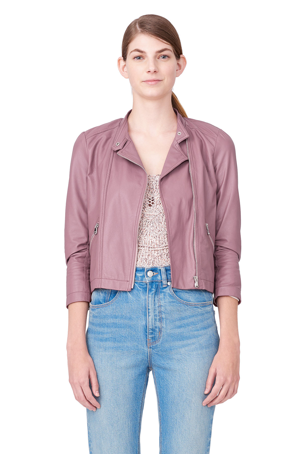 Rebecca taylor washed leather on sale jacket