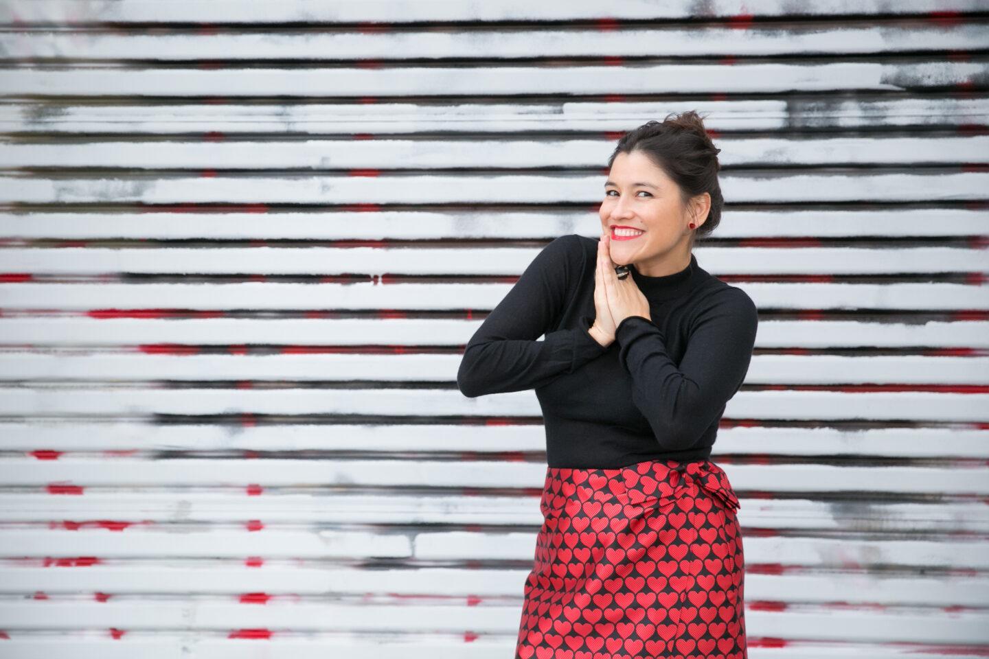 heart printed skirt