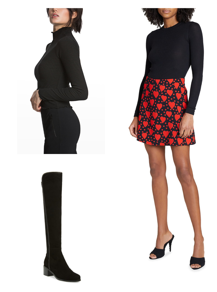 Valentine's Day Outfit Idea - Black Denim Miniskirt, LMents of Style