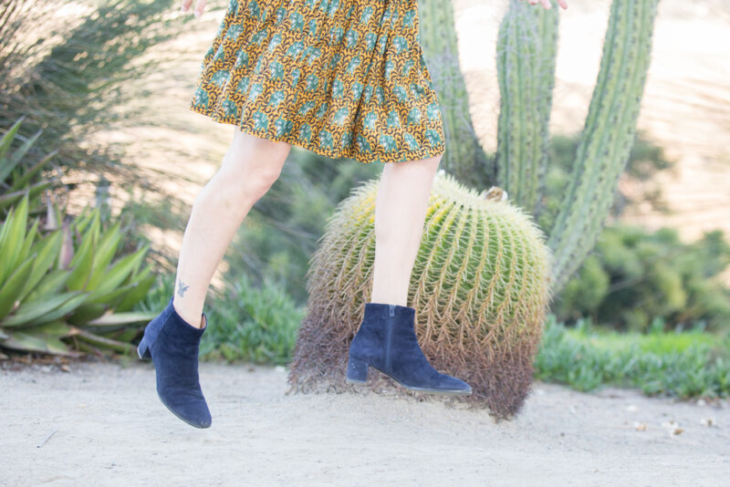 navy blue suede booties