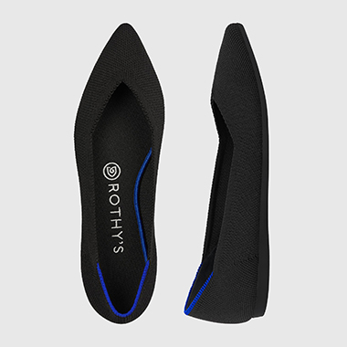 rothys black pointed toe flats