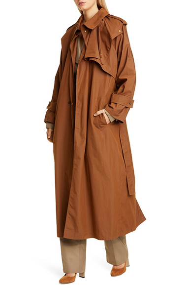 bottega veneta long cotton blend trench coat