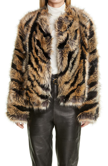 st john collection faux fur jacket