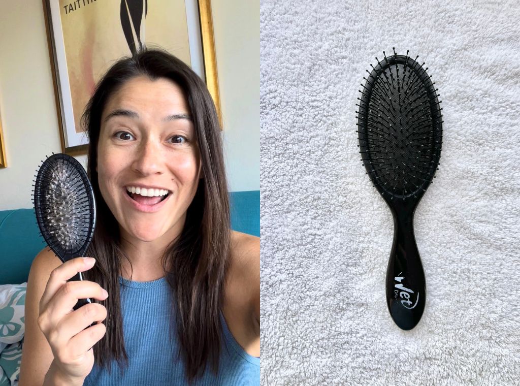 how to clean a hair brush before and after photo