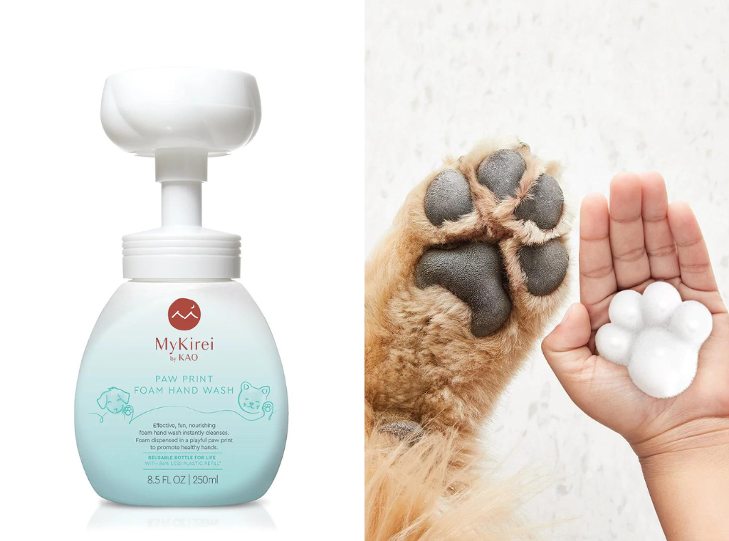 MyKirei by Kao Paw Print Foam Hand Wash Soap, Nourishing, Paraben Free, Cruelty Free and Vegan Friendly, Sustainable Bottle, 8.5 oz. Pump