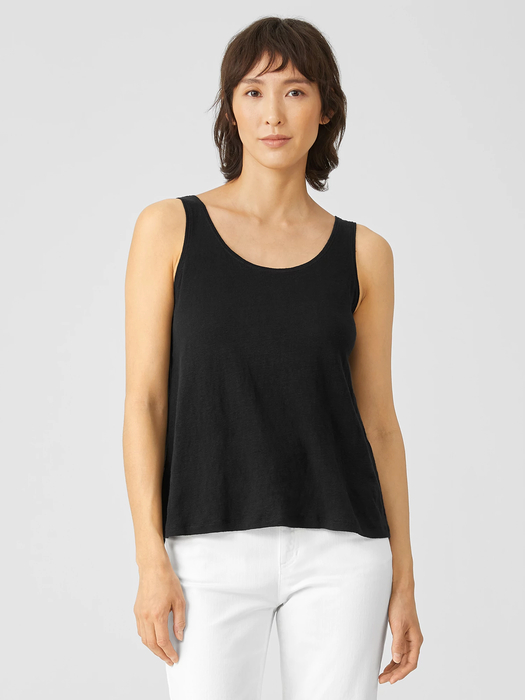 Eileen Fisher Womens Small Satin Silk Sleeveless Shirt Tank Top Gray  Minimalist