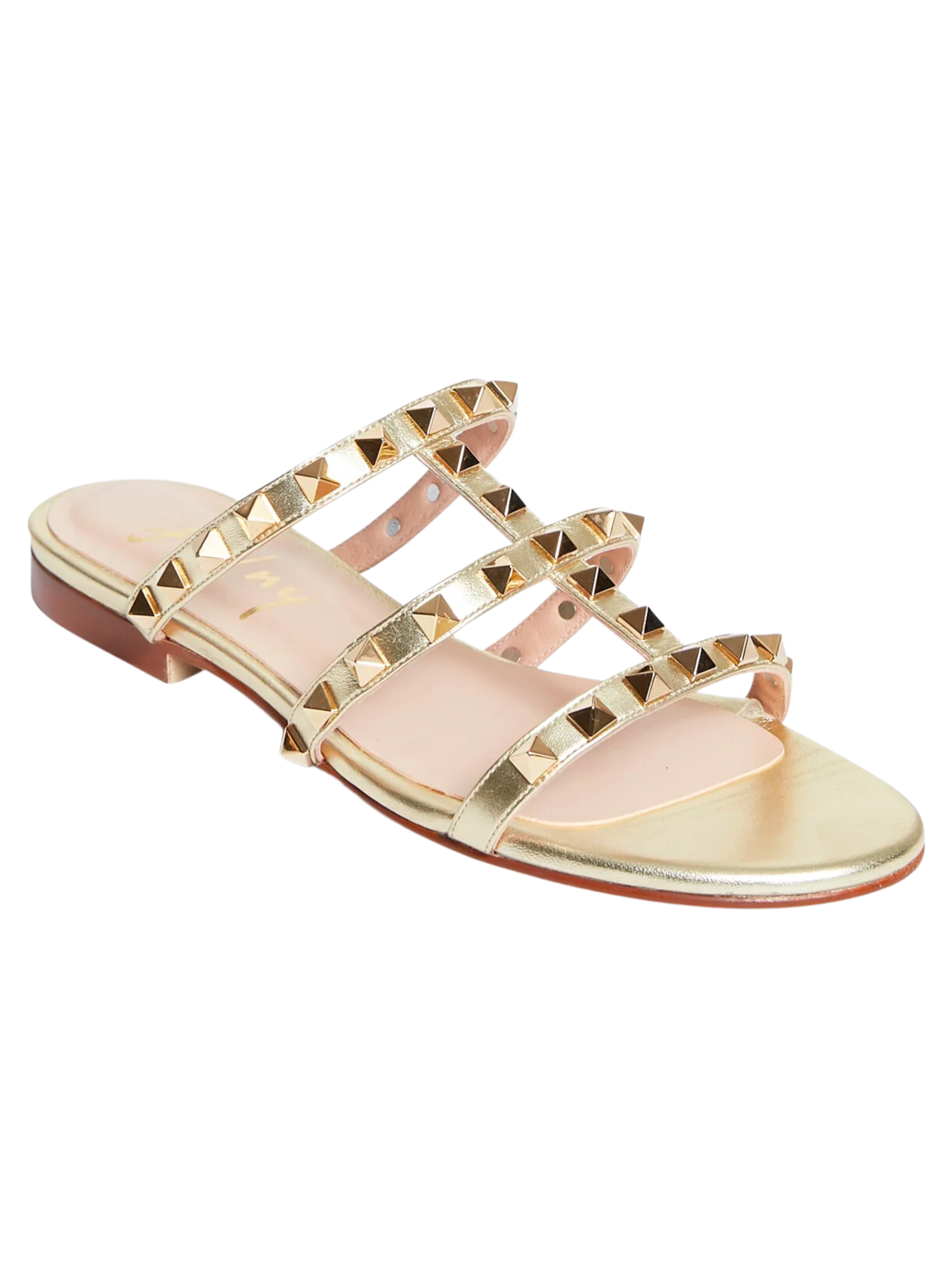 best gold strappy slides