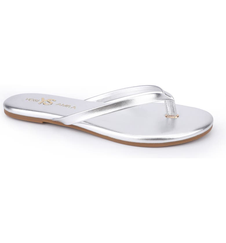 silver metallic sandals