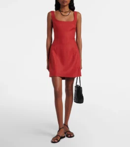Red Linen Minidress