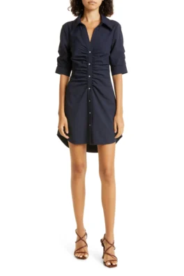 blue Short Summer shirt Dress