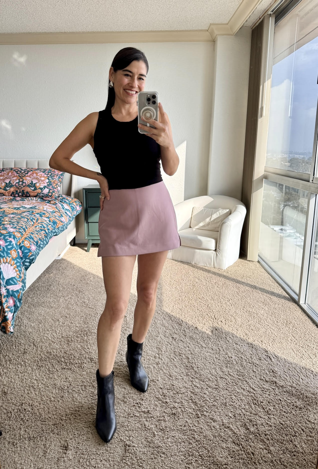 pink mini skort