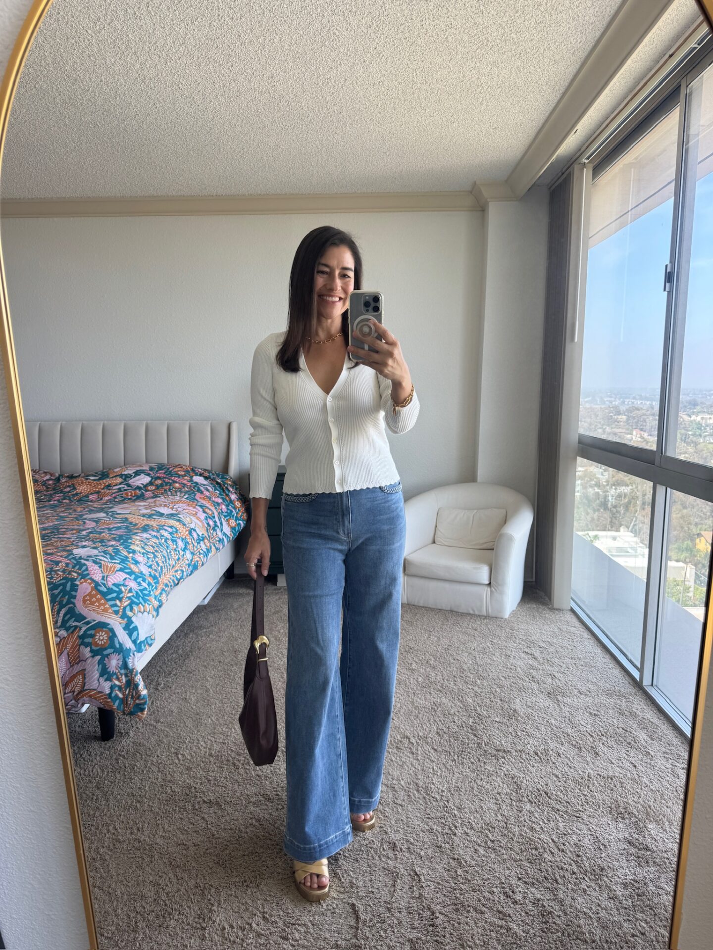 white sweater outfit